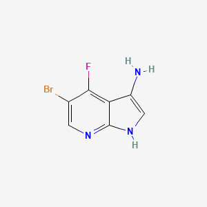 molecular formula C7H5BrFN3 B3216550 5-bromo-4-fluoro-1H-pyrrolo[2,3-b]pyridin-3-amine CAS No. 1172068-36-8