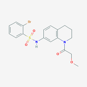 molecular formula C18H19BrN2O4S B3216557 2-bromo-N-(1-(2-methoxyacetyl)-1,2,3,4-tetrahydroquinolin-7-yl)benzenesulfonamide CAS No. 1172072-83-1