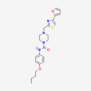 molecular formula C23H28N4O3S B3216570 N-(4-butoxyphenyl)-4-((4-(furan-2-yl)thiazol-2-yl)methyl)piperazine-1-carboxamide CAS No. 1172080-27-1