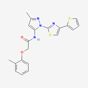 N-(3-methyl-1-(4-(thiophen-2-yl)thiazol-2-yl)-1H-pyrazol-5-yl)-2-(o-tolyloxy)acetamide