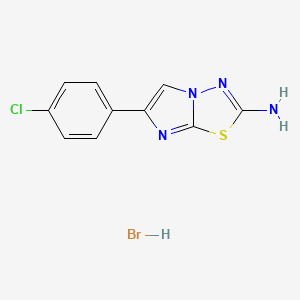 molecular formula C10H8BrClN4S B3216630 6-(4-Chlorophenyl)imidazo[2,1-b][1,3,4]thiadiazol-2-amine hydrobromide CAS No. 1172271-74-7