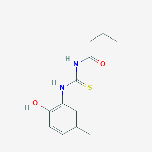 molecular formula C13H18N2O2S B321664 N-[(2-hydroxy-5-methylphenyl)carbamothioyl]-3-methylbutanamide 