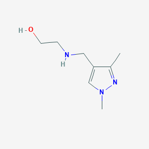 molecular formula C8H15N3O B3216641 2-(((1,3-Dimethyl-1H-pyrazol-4-yl)methyl)amino)ethanol CAS No. 1172305-13-3