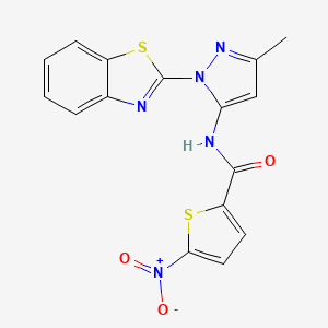 N-(1-(benzo[d]thiazol-2-yl)-3-methyl-1H-pyrazol-5-yl)-5-nitrothiophene-2-carboxamide