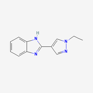 molecular formula C12H12N4 B3216643 2-(1-Ethylpyrazol-4-yl)benzimidazole CAS No. 1172333-34-4