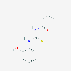 molecular formula C12H16N2O2S B321665 N-[(2-hydroxyphenyl)carbamothioyl]-3-methylbutanamide 