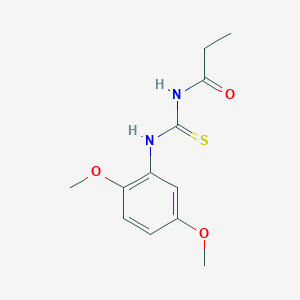 molecular formula C12H16N2O3S B321668 N-[(2,5-dimethoxyphenyl)carbamothioyl]propanamide 