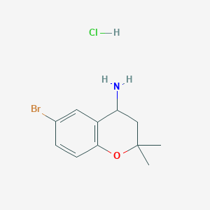 molecular formula C11H15BrClNO B3216680 6-Bromo-2,2-dimethylchroman-4-amine hydrochloride CAS No. 1172392-47-0