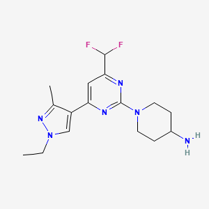 1-(4-(Difluoromethyl)-6-(1-ethyl-3-methyl-1H-pyrazol-4-yl)pyrimidin-2-yl)piperidin-4-amine