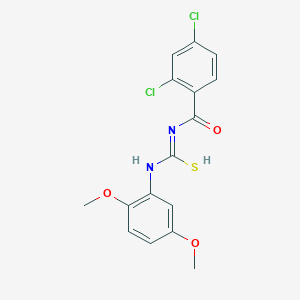 molecular formula C16H14Cl2N2O3S B321669 N'-(2,4-dichlorobenzoyl)-N-(2,5-dimethoxyphenyl)carbamimidothioic acid 