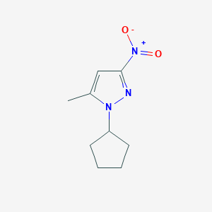 molecular formula C9H13N3O2 B3216699 1-cyclopentyl-5-methyl-3-nitro-1H-pyrazole CAS No. 1172417-53-6