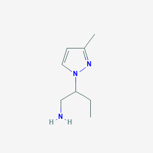 molecular formula C8H15N3 B3216712 2-(3-Methylpyrazolyl)butylamine CAS No. 1172476-47-9