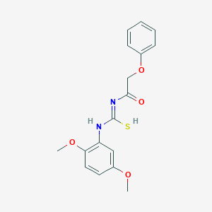 molecular formula C17H18N2O4S B321672 N-(2,5-dimethoxyphenyl)-N'-(2-phenoxyacetyl)carbamimidothioic acid 
