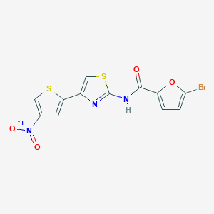 molecular formula C12H6BrN3O4S2 B3216732 5-bromo-N-(4-(4-nitrothiophen-2-yl)thiazol-2-yl)furan-2-carboxamide CAS No. 1172731-18-8
