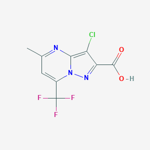 molecular formula C9H5ClF3N3O2 B321676 3-Chloro-5-methyl-7-(trifluoromethyl)pyrazolo[1,5-a]pyrimidine-2-carboxylic acid CAS No. 524036-11-1