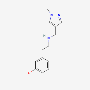 molecular formula C14H19N3O B3216786 2-(3-甲氧基苯基)-N-((1-甲基-1H-吡唑-4-基)甲基)乙胺 CAS No. 1172779-11-1