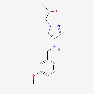 molecular formula C13H15F2N3O B3216790 1-(2,2-difluoroethyl)-N-(3-methoxybenzyl)-1H-pyrazol-4-amine CAS No. 1172821-54-3