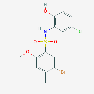 5-bromo-N-(5-chloro-2-hydroxyphenyl)-2-methoxy-4-methylbenzene-1-sulfonamide