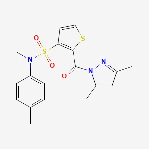 2-(3,5-dimethyl-1H-pyrazole-1-carbonyl)-N-methyl-N-(4-methylphenyl)thiophene-3-sulfonamide