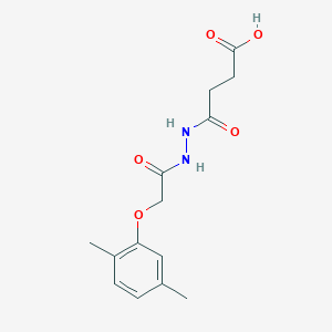molecular formula C14H18N2O5 B321686 4-{2-[(2,5-Dimethylphenoxy)acetyl]hydrazino}-4-oxobutanoic acid 