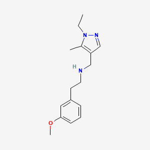 molecular formula C16H23N3O B3216871 N-((1-Ethyl-5-methyl-1H-pyrazol-4-yl)methyl)-2-(3-methoxyphenyl)ethanamine CAS No. 1173085-38-5