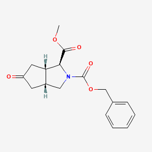 molecular formula C17H19NO5 B3216887 2-benzyl 1-methyl (1S,3aR,6aS)-5-oxohexahydrocyclopenta[c]pyrrole-1,2(1H)-dicarboxylate CAS No. 1173245-10-7