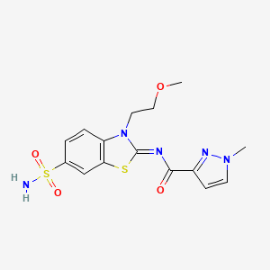 N-(3-(2-methoxyethyl)-6-sulfamoylbenzo[d]thiazol-2(3H)-ylidene)-1-methyl-1H-pyrazole-3-carboxamide