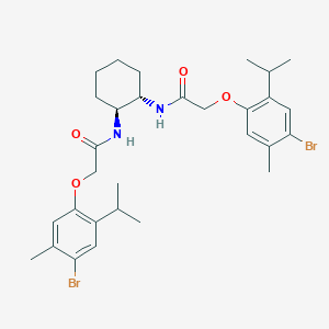 molecular formula C30H40Br2N2O4 B321698 2-(4-bromo-2-isopropyl-5-methylphenoxy)-N-(2-{[(4-bromo-2-isopropyl-5-methylphenoxy)acetyl]amino}cyclohexyl)acetamide 