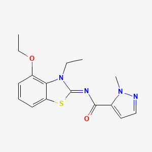 (E)-N-(4-ethoxy-3-ethylbenzo[d]thiazol-2(3H)-ylidene)-1-methyl-1H-pyrazole-5-carboxamide
