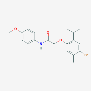 molecular formula C19H22BrNO3 B321701 2-(4-bromo-2-isopropyl-5-methylphenoxy)-N-(4-methoxyphenyl)acetamide 