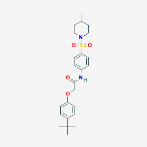 molecular formula C24H32N2O4S B321707 2-(4-tert-butylphenoxy)-N-{4-[(4-methyl-1-piperidinyl)sulfonyl]phenyl}acetamide 