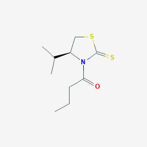 molecular formula C10H17NOS2 B3217184 2-Thiazolidinethione, 4-(1-methylethyl)-3-(1-oxobutyl)-, (4S)- CAS No. 117606-74-3