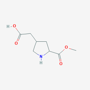 molecular formula C8H13NO4 B3217210 2-(5-(Methoxycarbonyl)pyrrolidin-3-yl)acetic acid CAS No. 117653-38-0