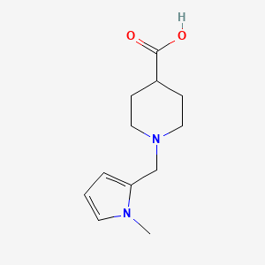 molecular formula C12H18N2O2 B3217260 1-[(1-methyl-1H-pyrrol-2-yl)methyl]-4-piperidinecarboxylic acid CAS No. 1177281-06-9