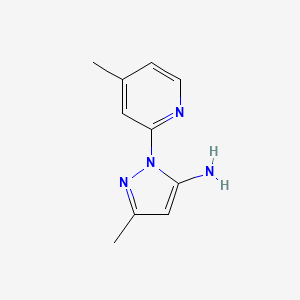 molecular formula C10H12N4 B3217267 3-methyl-1-(4-methylpyridin-2-yl)-1H-pyrazol-5-amine CAS No. 1177304-64-1