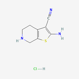 molecular formula C8H10ClN3S B3217270 2-amino-4H,5H,6H,7H-thieno[2,3-c]pyridine-3-carbonitrile hydrochloride CAS No. 1177314-67-8