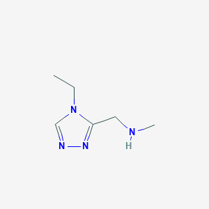 molecular formula C6H12N4 B3217296 1-(4-ethyl-4H-1,2,4-triazol-3-yl)-N-methylmethanamine CAS No. 1177333-47-9