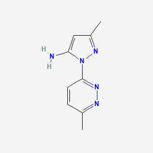 molecular formula C9H11N5 B3217306 3-methyl-1-(6-methylpyridazin-3-yl)-1H-pyrazol-5-amine CAS No. 1177348-49-0