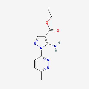 molecular formula C11H13N5O2 B3217321 ethyl 5-amino-1-(6-methylpyridazin-3-yl)-1H-pyrazole-4-carboxylate CAS No. 1177350-37-6