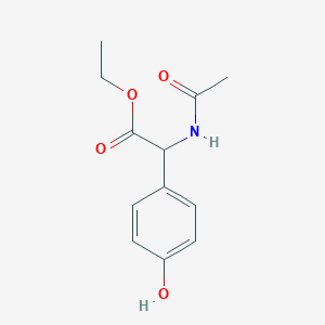 molecular formula C12H15NO4 B3217351 Ethyl 2-acetamido-2-(4-hydroxyphenyl)acetate CAS No. 117785-07-6