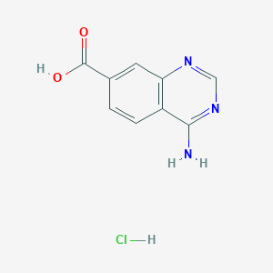 molecular formula C9H8ClN3O2 B3217359 4-Aminoquinazoline-7-carboxylic acid hydrochloride CAS No. 1177895-56-5