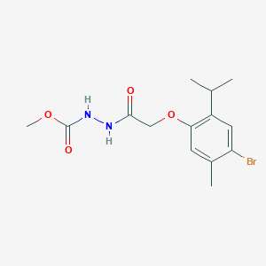 molecular formula C14H19BrN2O4 B321738 Methyl 2-[(4-bromo-2-isopropyl-5-methylphenoxy)acetyl]hydrazinecarboxylate 