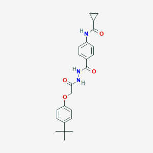 molecular formula C23H27N3O4 B321740 N-[4-({2-[(4-tert-butylphenoxy)acetyl]hydrazino}carbonyl)phenyl]cyclopropanecarboxamide 
