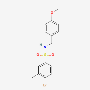 molecular formula C15H16BrNO3S B3217401 4-bromo-N-(4-methoxybenzyl)-3-methylbenzenesulfonamide CAS No. 1178749-06-8