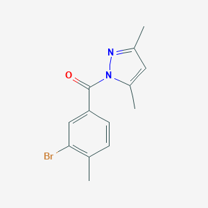 molecular formula C13H13BrN2O B321744 1-(3-bromo-4-methylbenzoyl)-3,5-dimethyl-1H-pyrazole 