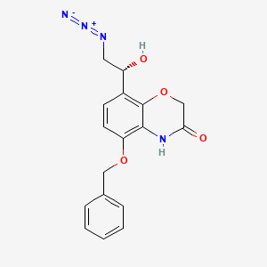 molecular formula C17H16N4O4 B3217454 (R)-8-(2-叠氮-1-羟乙基)-5-(苄氧基)-2H-苯并[b][1,4]恶嗪-3(4H)-酮 CAS No. 1179336-41-4