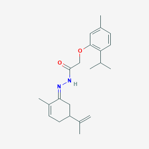 molecular formula C22H30N2O2 B321747 2-[5-methyl-2-(propan-2-yl)phenoxy]-N'-[(1E)-2-methyl-5-(prop-1-en-2-yl)cyclohex-2-en-1-ylidene]acetohydrazide 