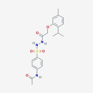 molecular formula C20H25N3O5S B321749 N-[4-({2-[2-(2-isopropyl-5-methylphenoxy)acetyl]hydrazino}sulfonyl)phenyl]acetamide 