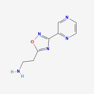 molecular formula C8H9N5O B3217503 [2-(3-Pyrazin-2-yl-1,2,4-oxadiazol-5-yl)ethyl]amine hydrochloride CAS No. 1179666-26-2