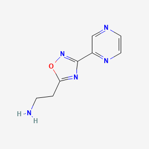 molecular formula C8H9N5O B3217503 2-(3-pyrazin-2-yl-1,2,4-oxadiazol-5-yl)ethanamine CAS No. 1179666-26-2